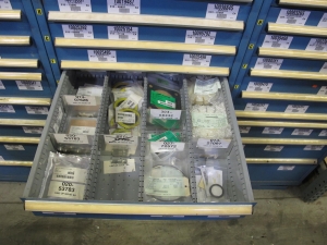 LISTA HEAVY DUTY 10-DRAWER PARTS CABINET W/ CONTENTS (W-50) LOADING & HANDLING FEE $25-